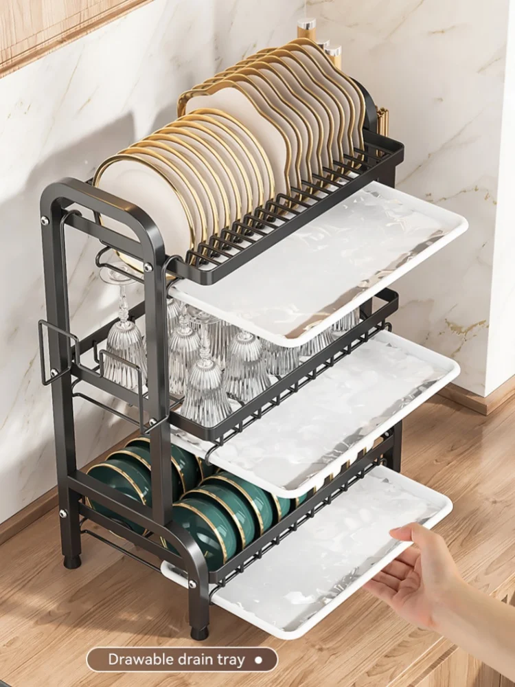 

Kitchen Racks Dish Storage Organizer Rack Countertop Drain Shelf Organization Chopstick Knife Holder Multifunctional Accessories