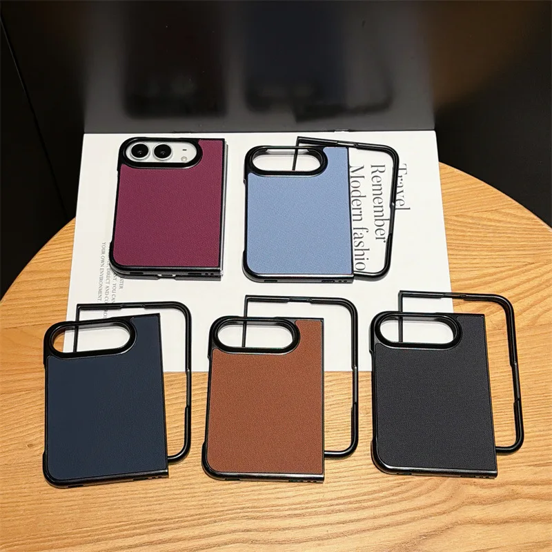 Coque de téléphone pliable pour iPhone Duo, en tissu tissé de haute technologie, couleurs unies de luxe, texture, finition mate, antichoc, coque rigide de protection