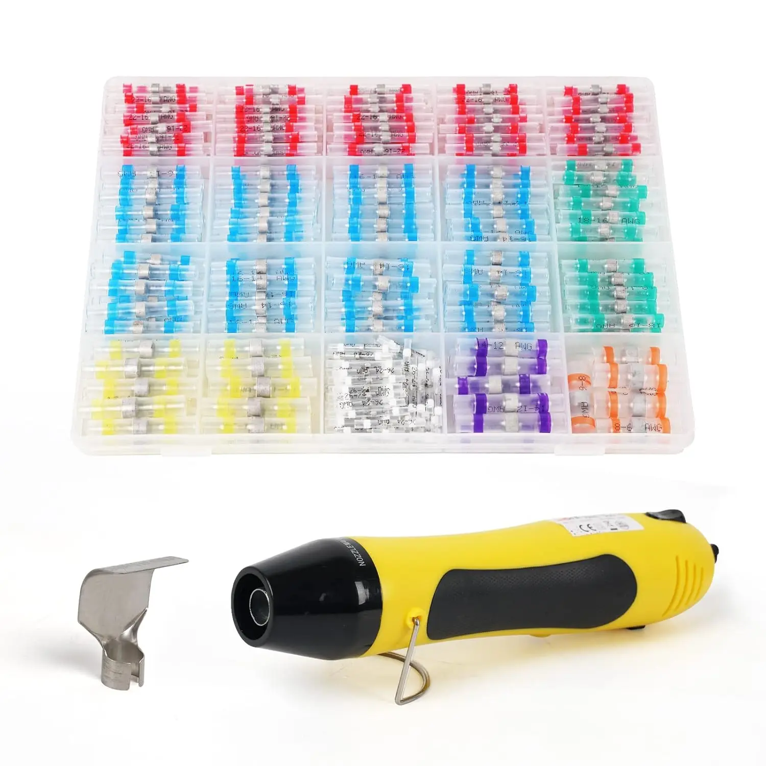 

400 шт. соединители для проводов с паяным уплотнением и тепловой пушкой, водонепроницаемый электрический комплект для морского использования (26-6 калибра)