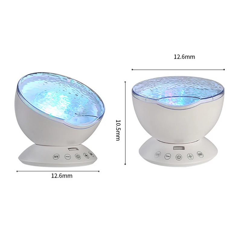 USB LED Star Ocean Wave Projector Night Light Galaxy Starry Sky Projector Night Lamp With Music Speaker Gift for Kids Children