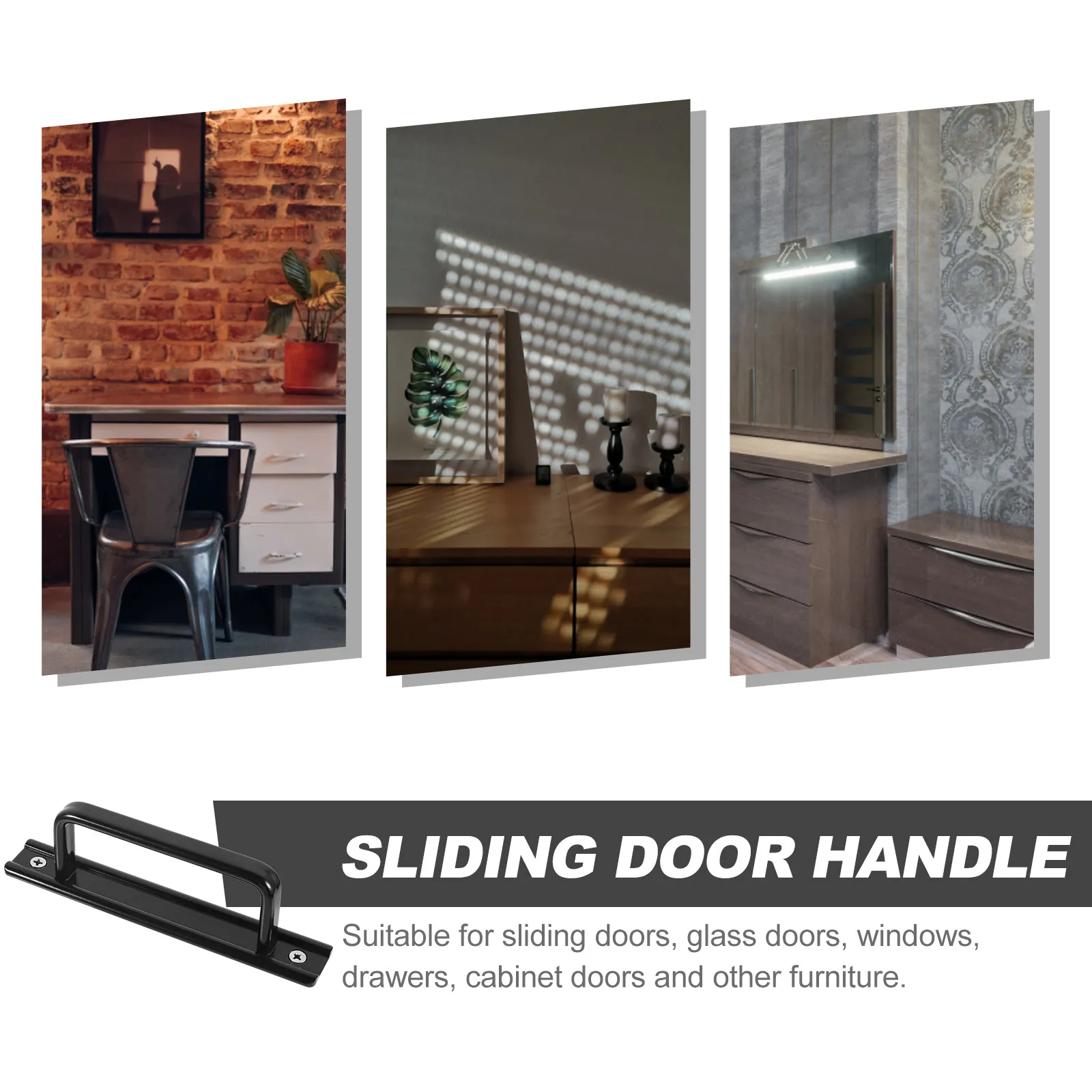 

2 шт. ручки для стеклянных дверей, раздвижные ручки для амбарных дверей, ручки из алюминиевого сплава для шкафов, ящиков, окон, мебельные ручки, сверхпрочные, нержавеющие, простые в установке