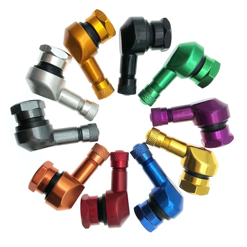 1PCS Motorcycle Rim Tire Wheels Spare Parts Valve Elbow 90 Degree Angle Motorbike Wheel Tire Tubeless Valve Stems Rim Wheel Part