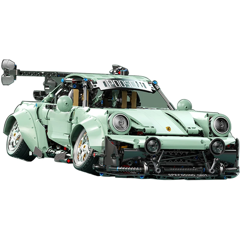 

1 Modified low party green racing 911 building blocks toy boys difficult mechanical group sports car gift car birthday gift