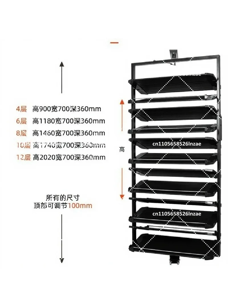360° Rotating Shoe Rack with Retractable Multi-Layer Space-Saving Storage System, Hardware Shoe Cabinet