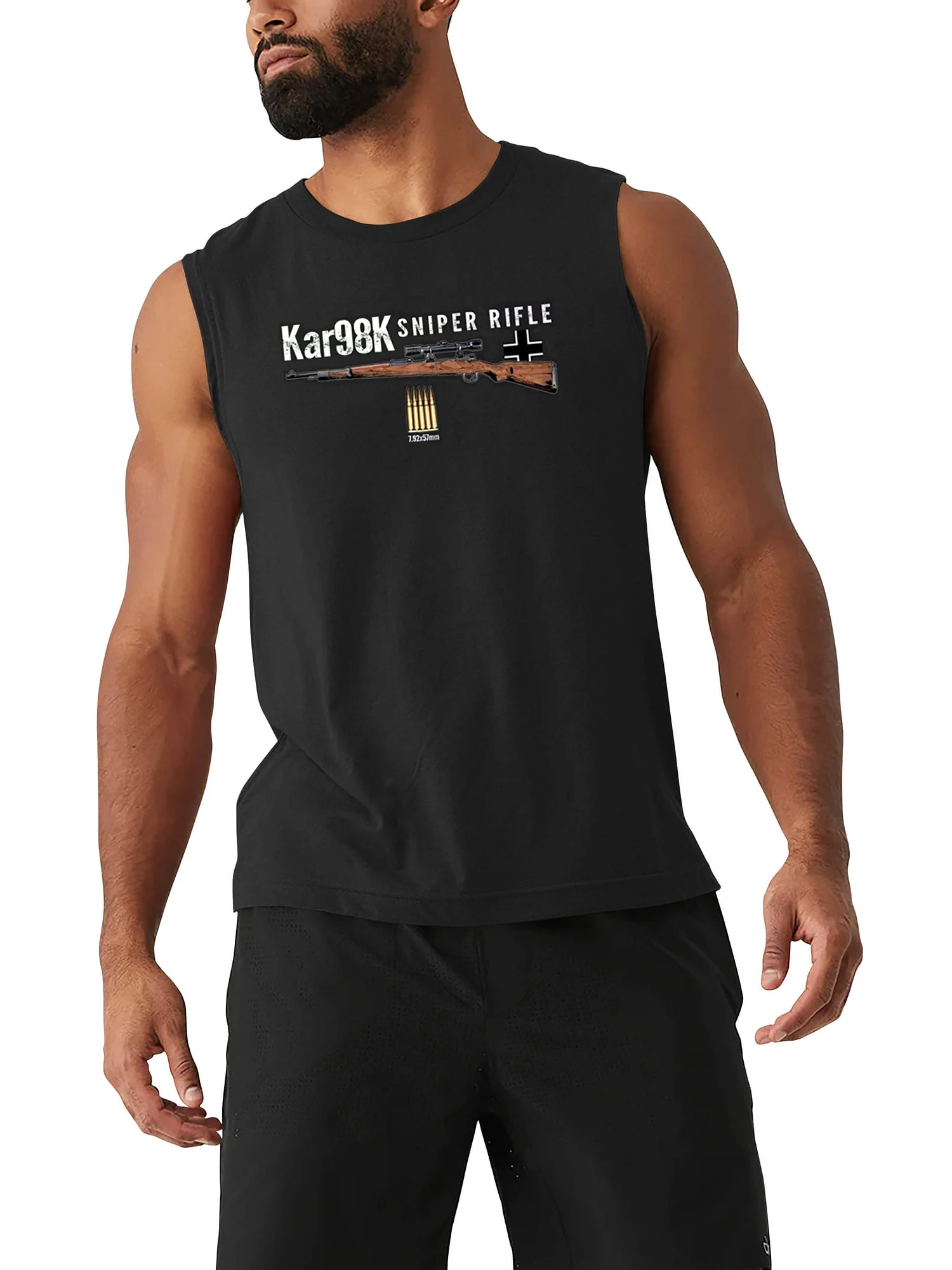 WWII German Mauser Kar 98K Sniper Rifle Tank Top New 100% Cotton O-Neck Summer Casual Mens Vest Sleeveless T-shirt Streetwear