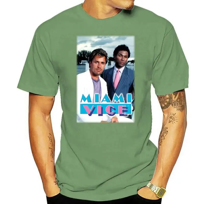 Miami Vice V2 T Shirt White Movie Poster All Sizes S-3Xl Colorful Tee Shirt