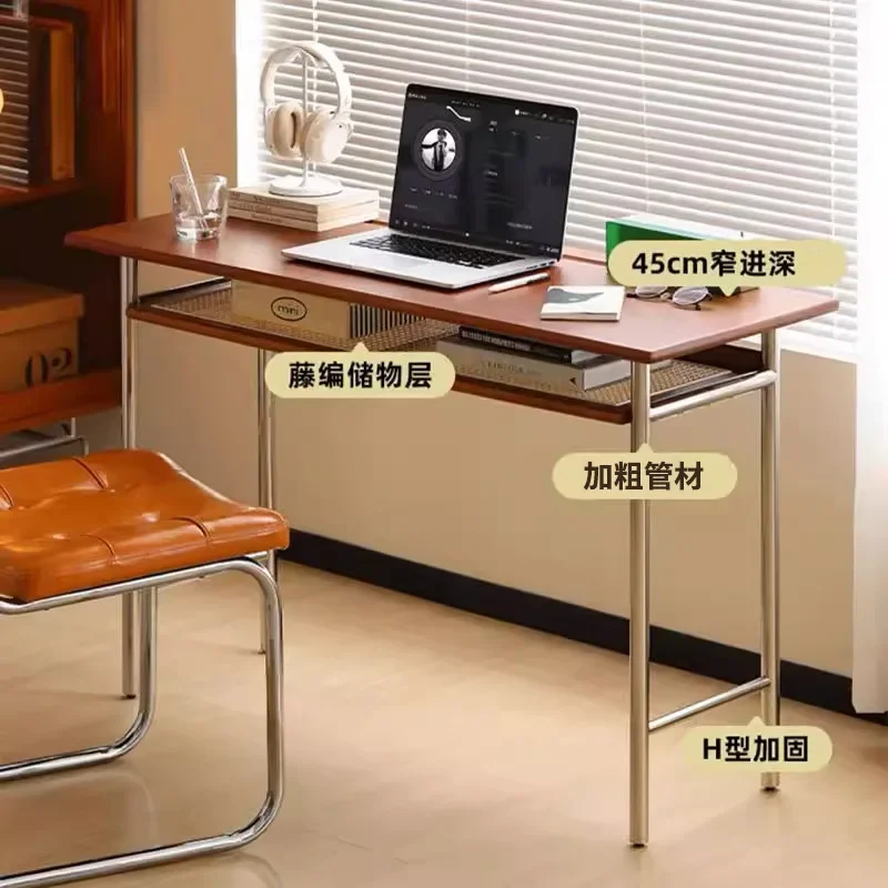 Medieval solid wood desk retro home office computer desk small apartment simple dresser very narrow study writing desk