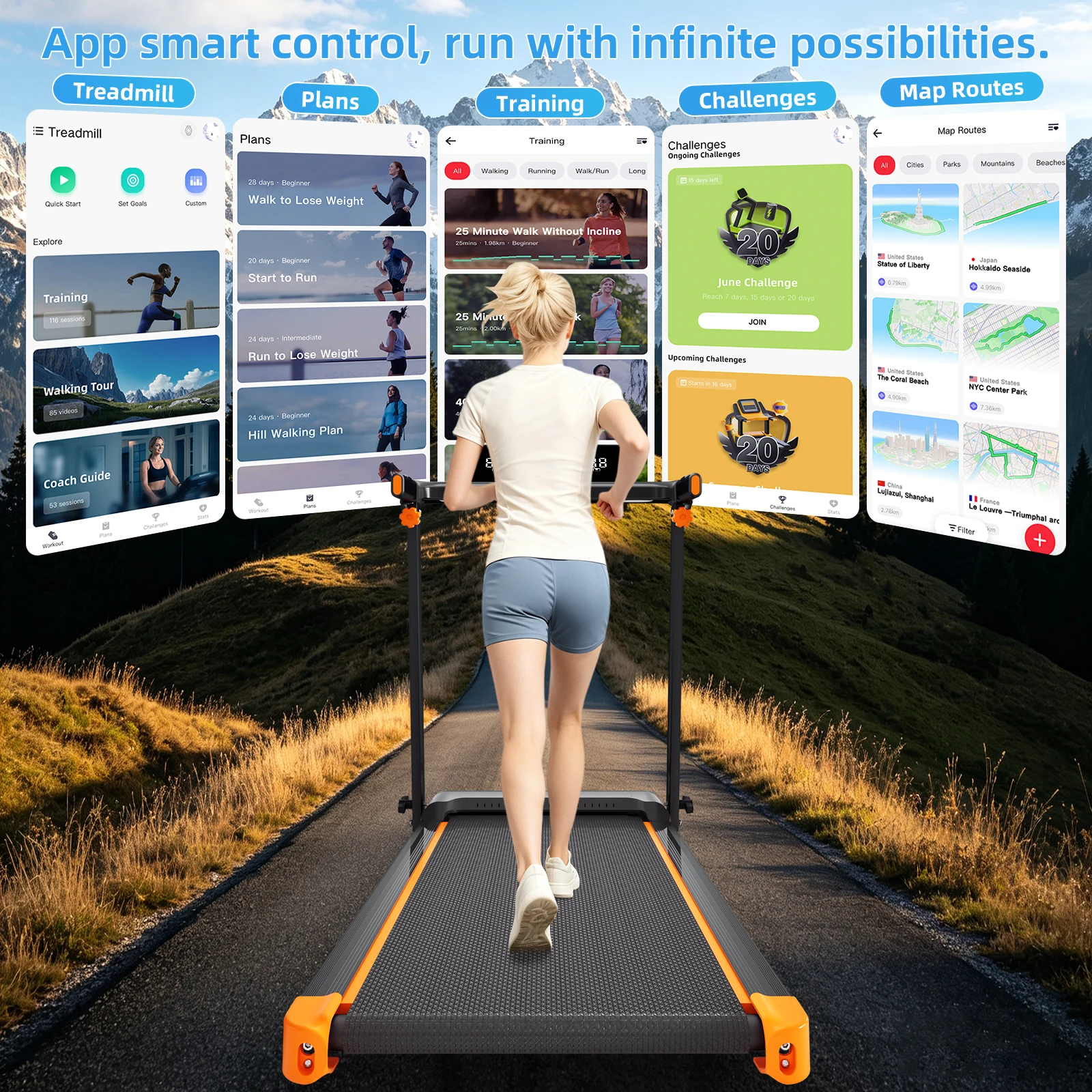 Home Gym Walking Pad, 3-in-1 Folding Treadmill with 12% Incline, 12 HIIT Modes, 300 LBS Capacity, Quiet Motor, LED Display, Heart Rate Monitor, Built-in Speaker
