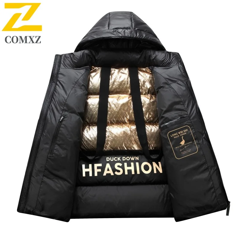 COMXZ Men Parker Coat 2025 Casual Fashion Ski Street Warm Thickened Travel Padded Jacket High Quality Snow Loose Winter Jackets