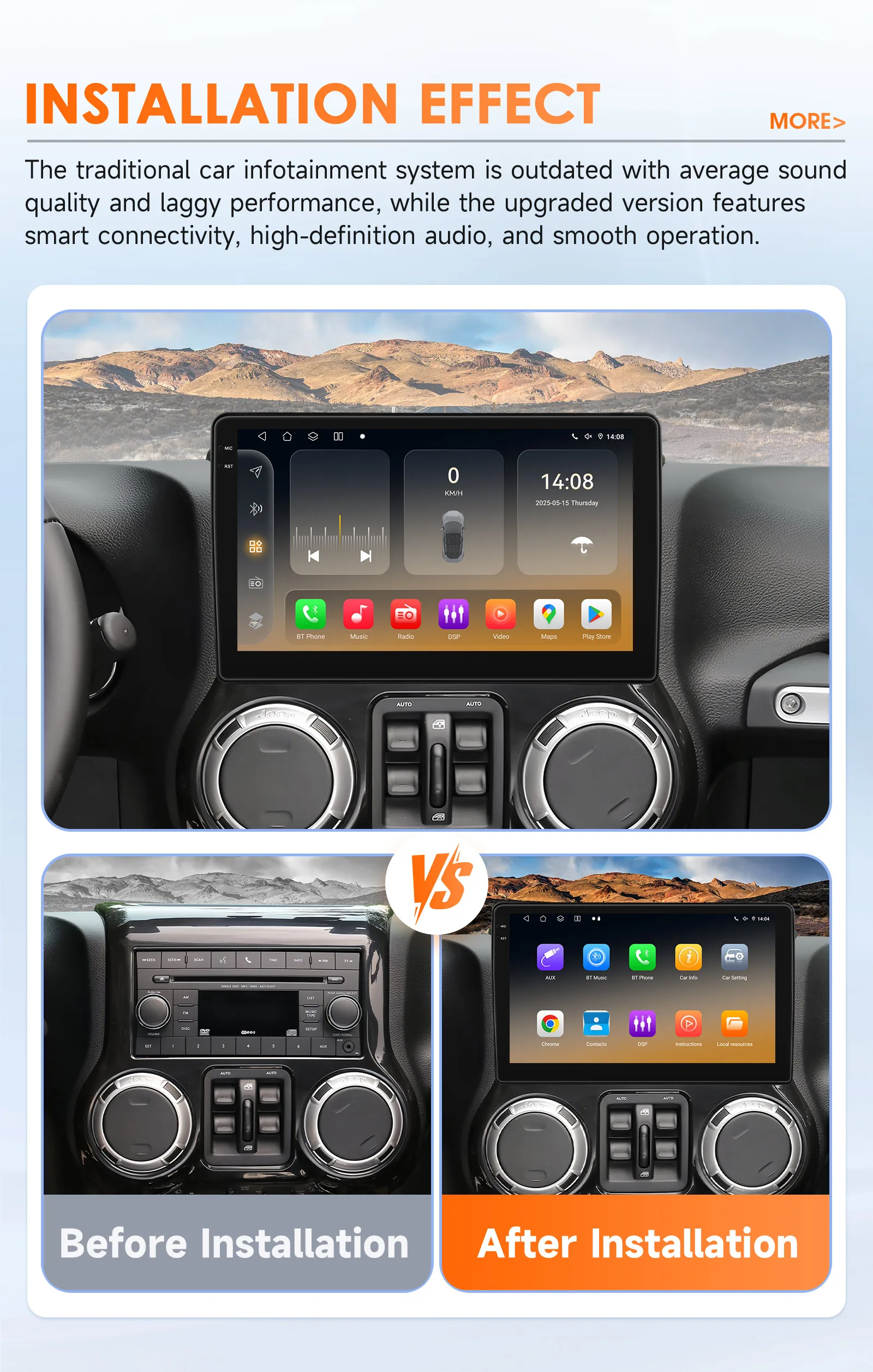 Android Auto Car Radio GPS Wifi Multimedia Video Player RDS For Jeep Wrangler/Grand Cherokee For Dodge Ram For Chrysler Sebring