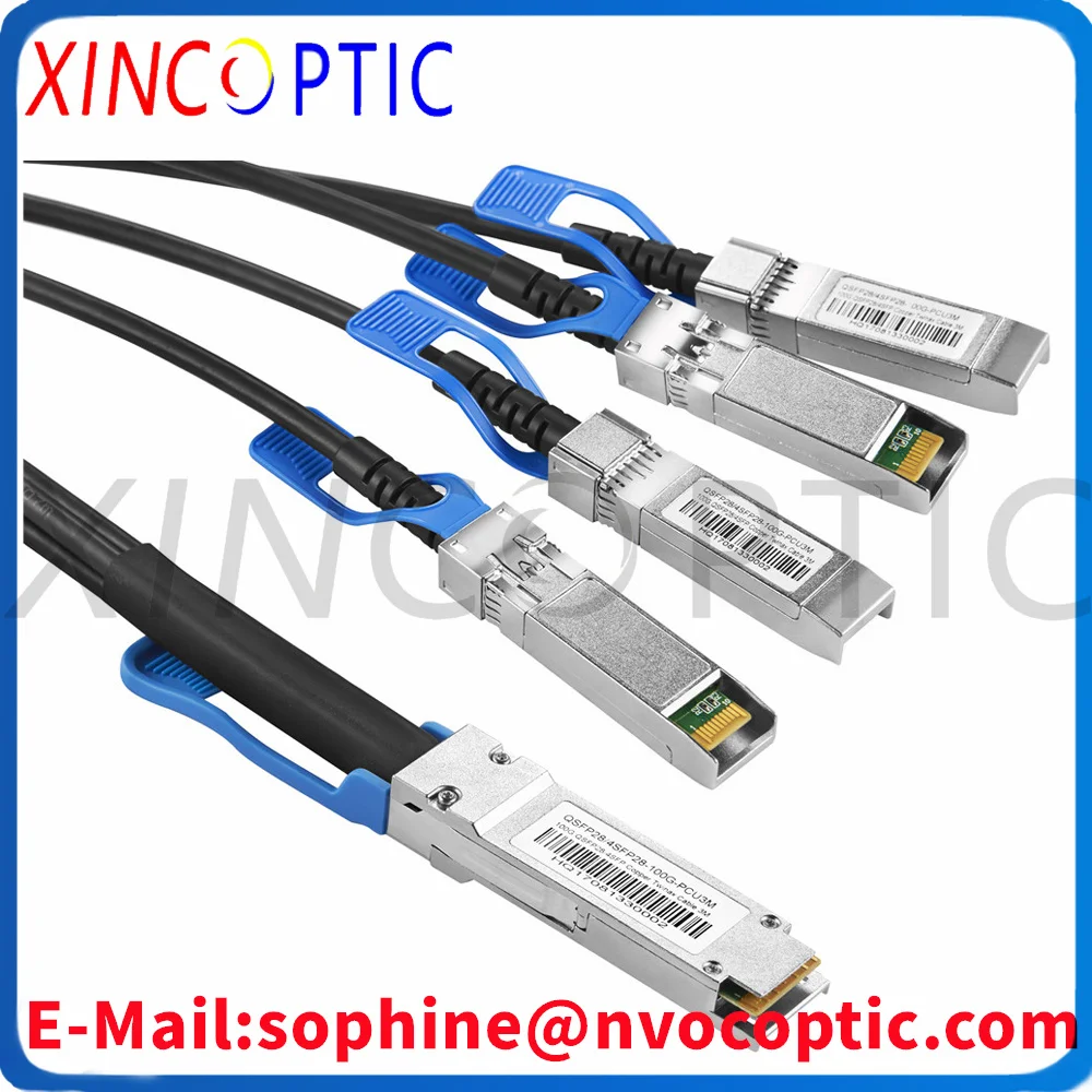 QSFP+100G to 4xSFP+ (25G) 1M DAC Cable,100G QSFP+ to 4*SFP+ 30AWG Passive Direct Attach Copper Twinax Cable