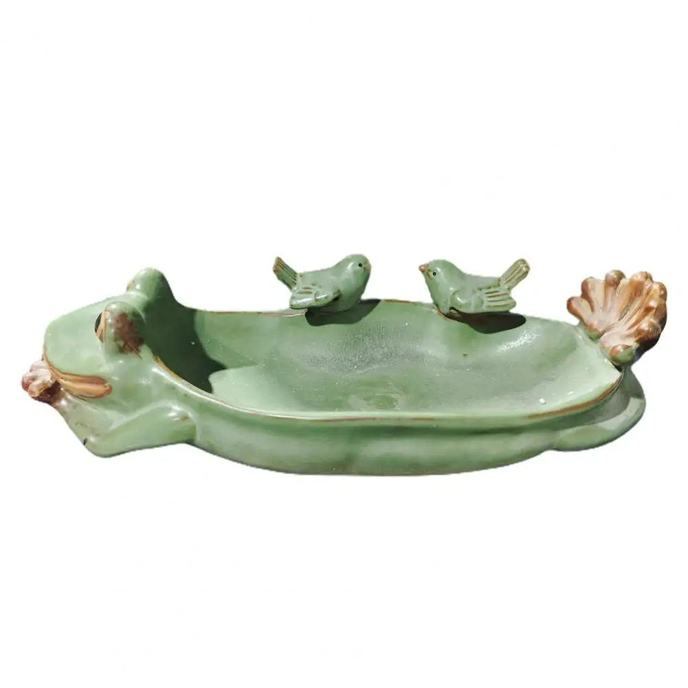 Spacious Compartment Feeder Frog Shaped Bee Feeder Ceramic Resin Garden Watering Cup Portable Outdoor Flower Pot Multifunctional