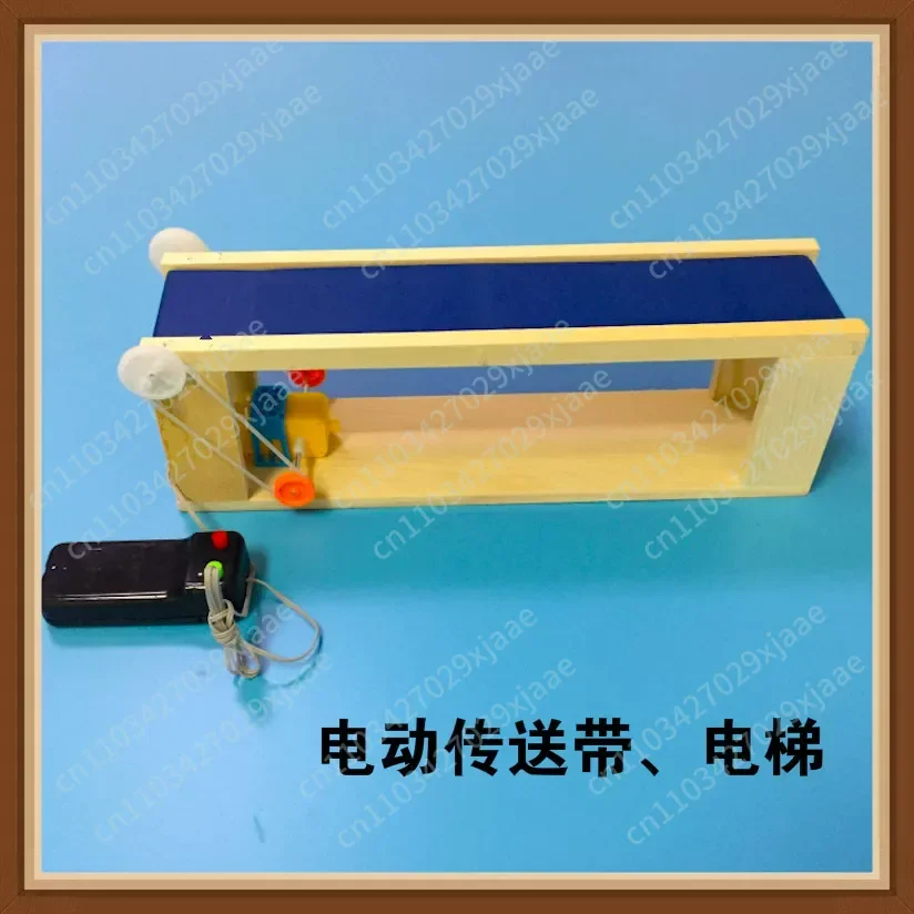 DIY Mini Desktop Conveyor Belt Elevator Model Friction Teaching Science Experiment Device