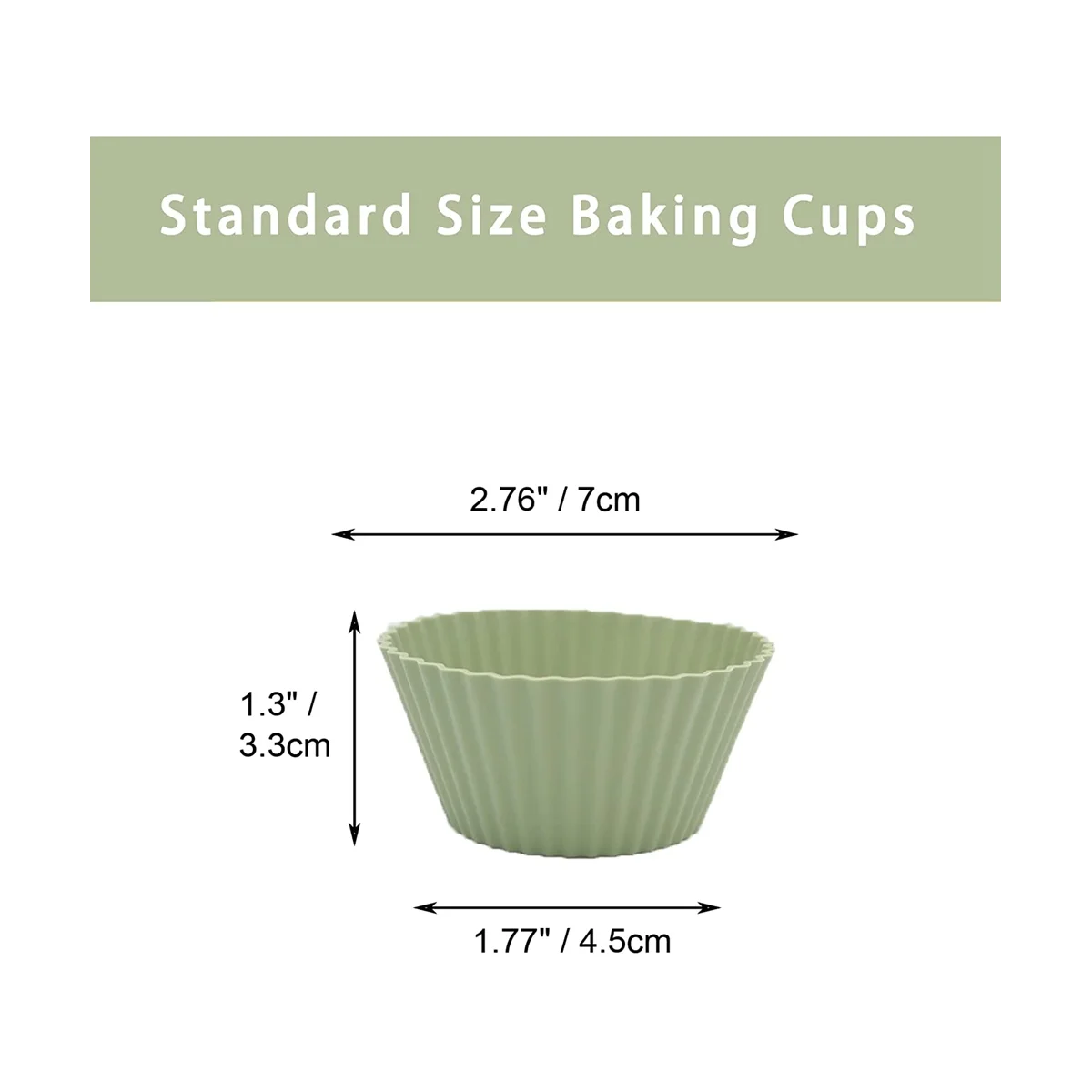 Silicone Baking Cups, Reusable Cupcake Liners,48 Pack Cake Molds, Standard Size Muffin Liners, Dishwasher Safe