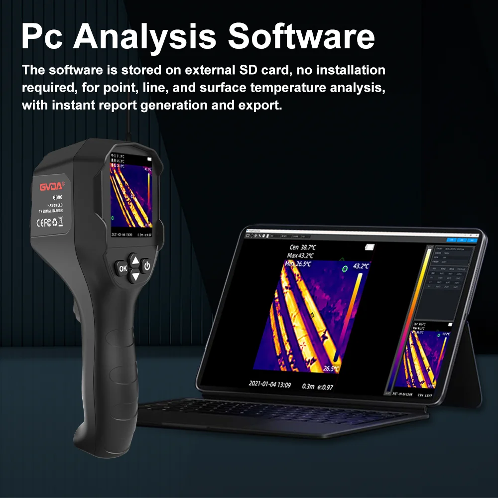 GVDA Handheld Thermal Imager Thermal Thermography Camera Infrared Temperature Floor Circuit Inspection Thermal Imaging Camera