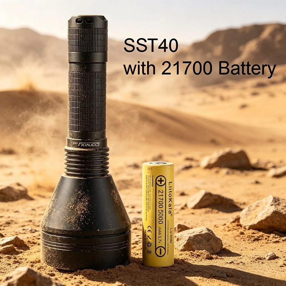 Powerful Convoy Flashlight LED LUMINUS SST40 2000lm Super Bright Torch 21700 Battery for Outdoor Camping Hiking Emergency view 2