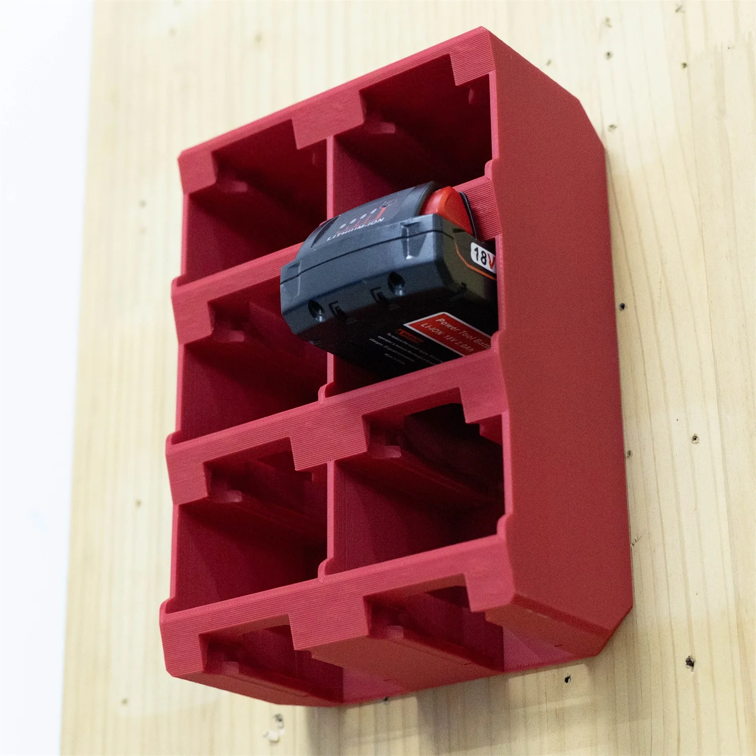 8 Slots Battery Wall Mount Holder Dock for Milwaukee 18V Lithium‑Ion Battery Storage Rack Organizer Workshop Tool Accessorie