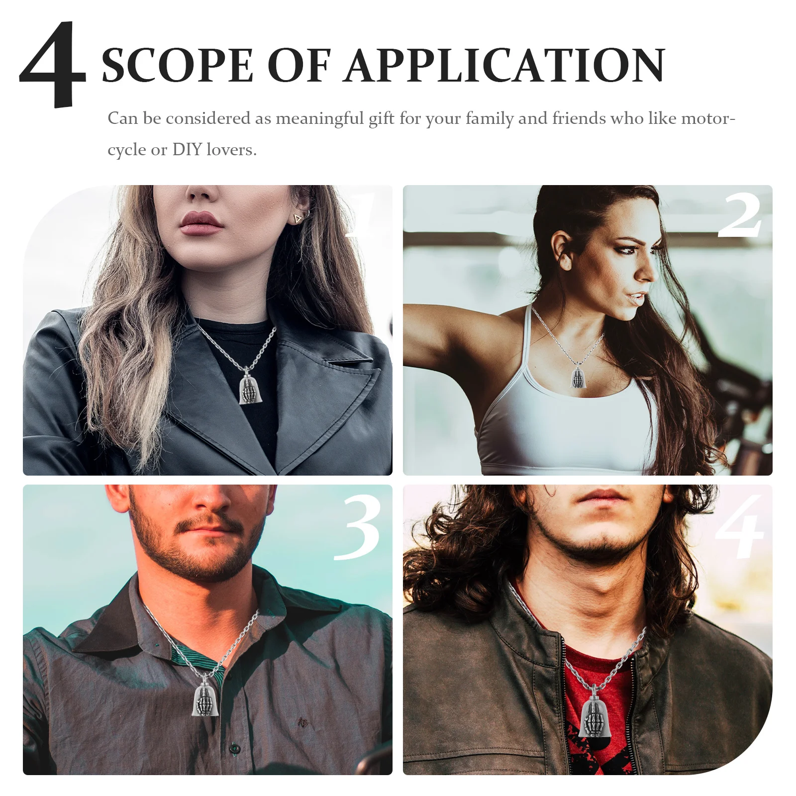 

Vintage Mini Bells Pendants Small Charm Titanium Steel Motorcycle Bell Gremlin Jewelry Retro Punk Accessories Durability