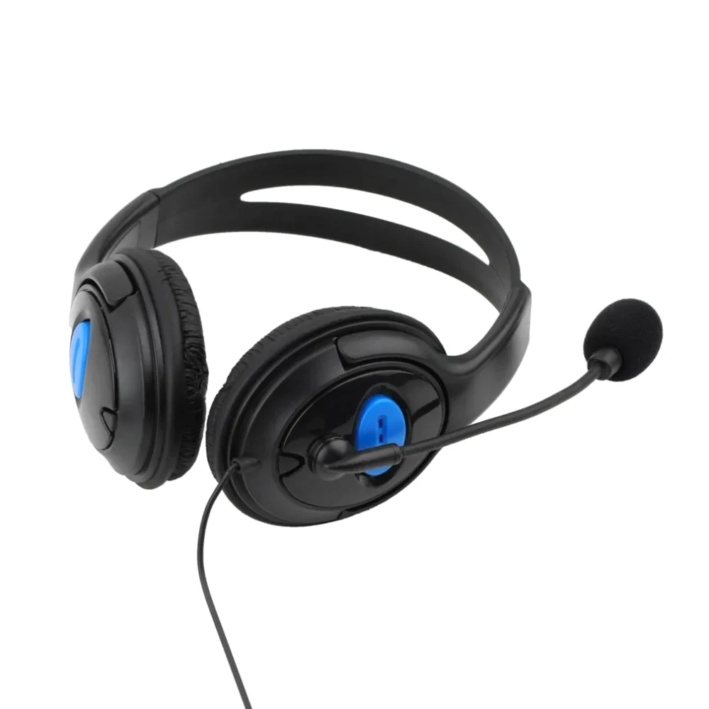 Auscultadores com fio universal com microfone, redução de ruído, auriculares mudo, jogos do PC, PS4, portátil, computador, controle do volume, 3,5 milímetros