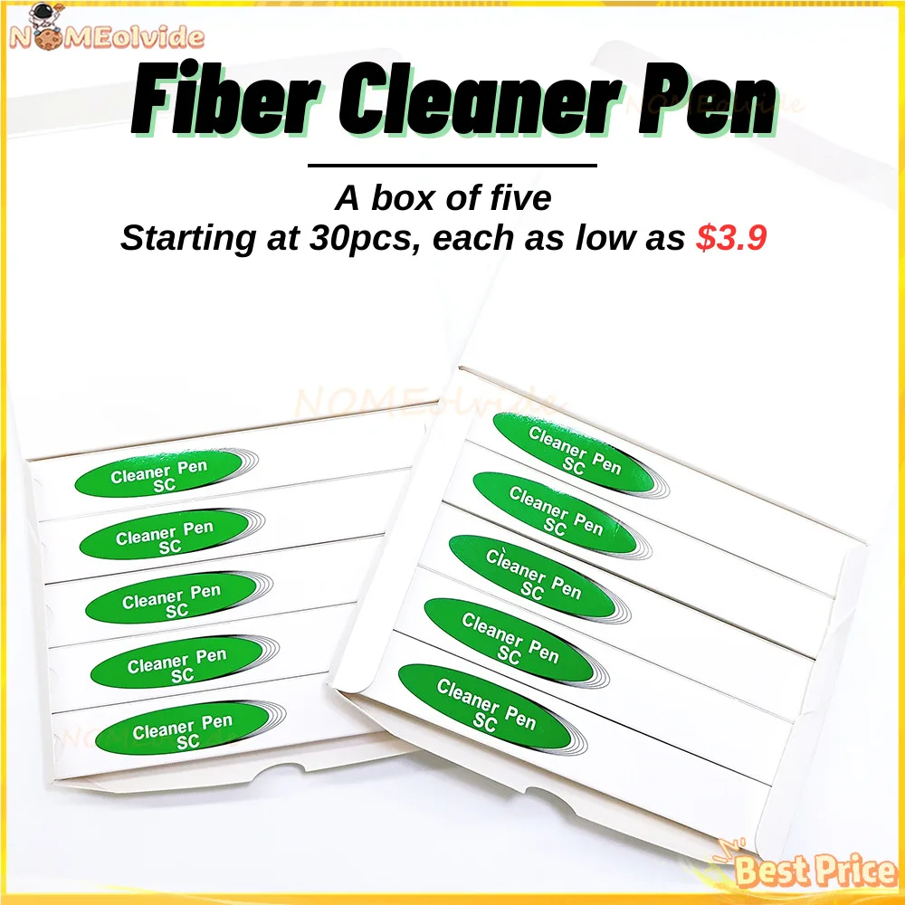 

Optic Fiber Cleaner Pen Cleaning Tool LC SC FC 2.5mm Cleaner Pen Stick Kit for Optical Adapter Ferrules 800 times Cleaning