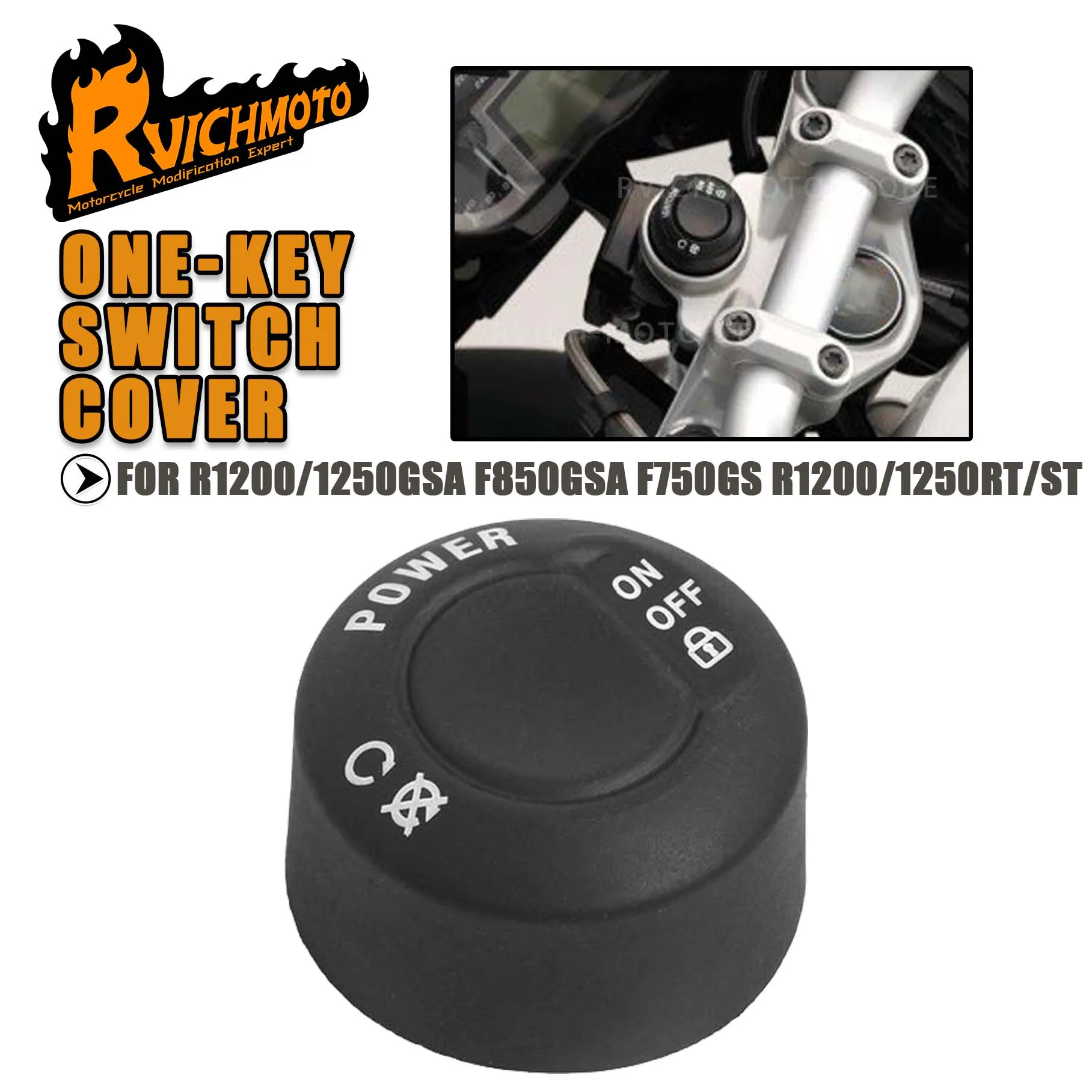 F850GSA F750GS F900R Engine One-key Start Stop Button Cap Protector Switch Cover For BMW R1200GS R1250GS ADV R1200 R1250 RS/RT