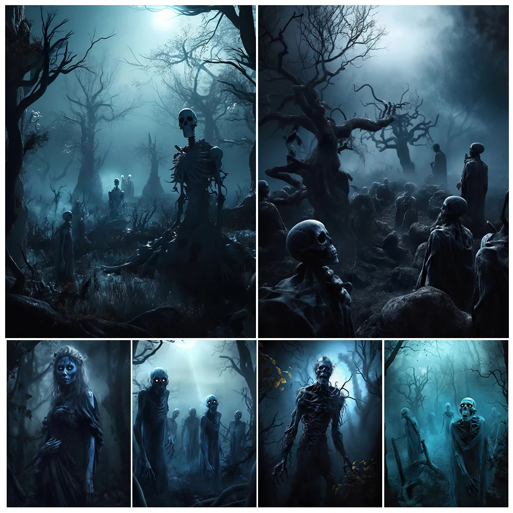 

The Rebirth Of The Dead In The Forgotten Land Vintage Wall Art Canvas Print Creepy Gothic Art Poster Print For Living Room Decor