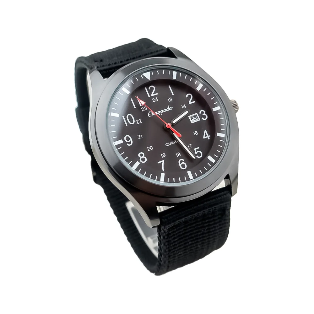 Relógio de quartzo masculino de luxo esportivo casual design militar relógio de pulso com pulseira de nylon para presente