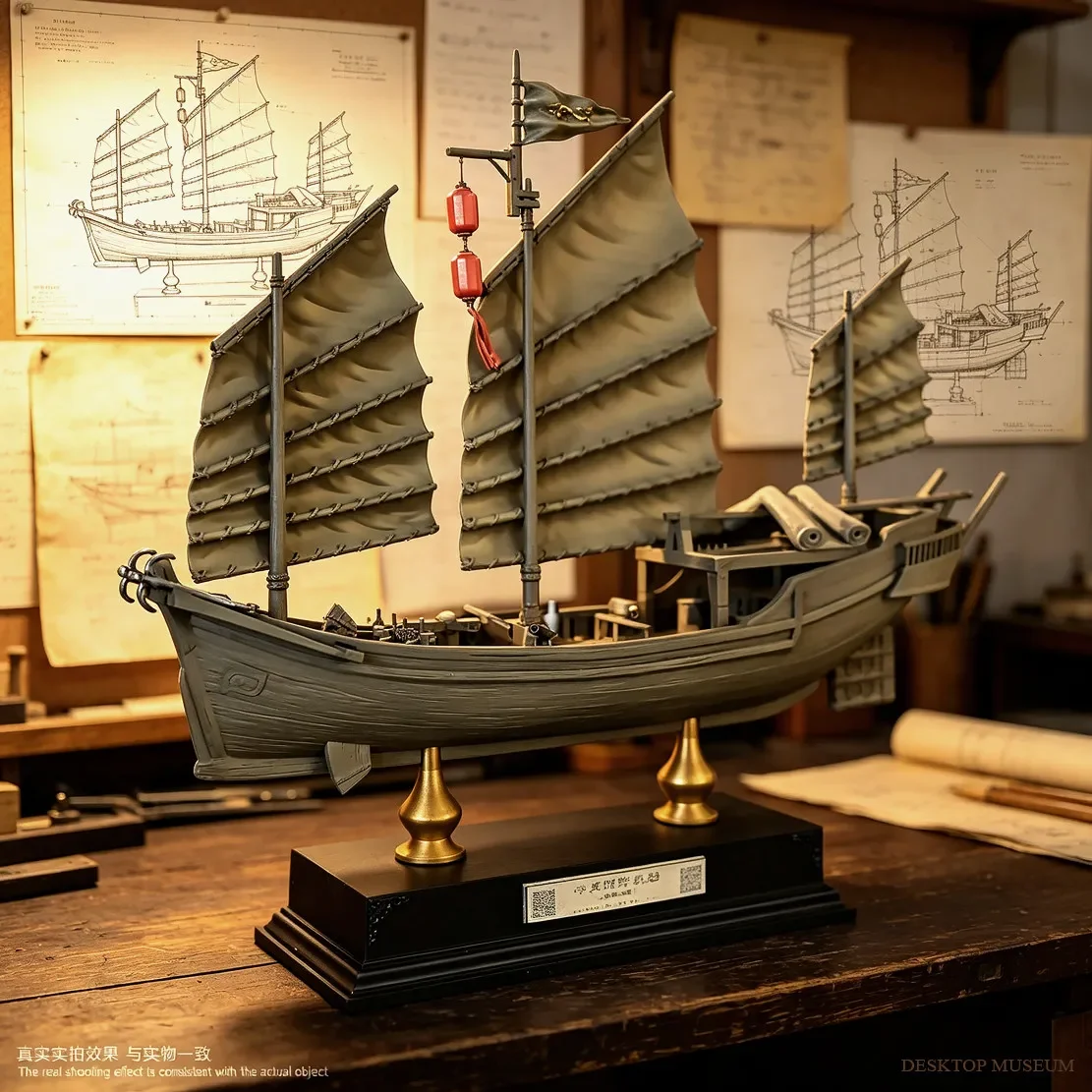 Eastern ancient fishing boat (size: 200 * 50 * 180mm) home desktop decoration   LTCP-545+