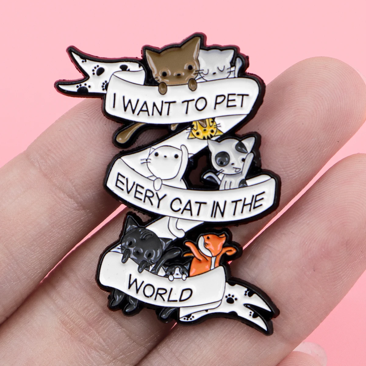 かわいいペット猫エナメルピン漫画動物バッジバックパック女性のブローチ帽子ラペルピンコスプレアクセサリーおもちゃギフト