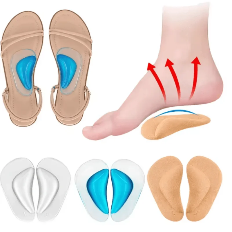 (1 Pair) Supportive Forefoot Padding, Soft Insole for Shock Absorption and Pressure Relief, Unisex Sole Pads