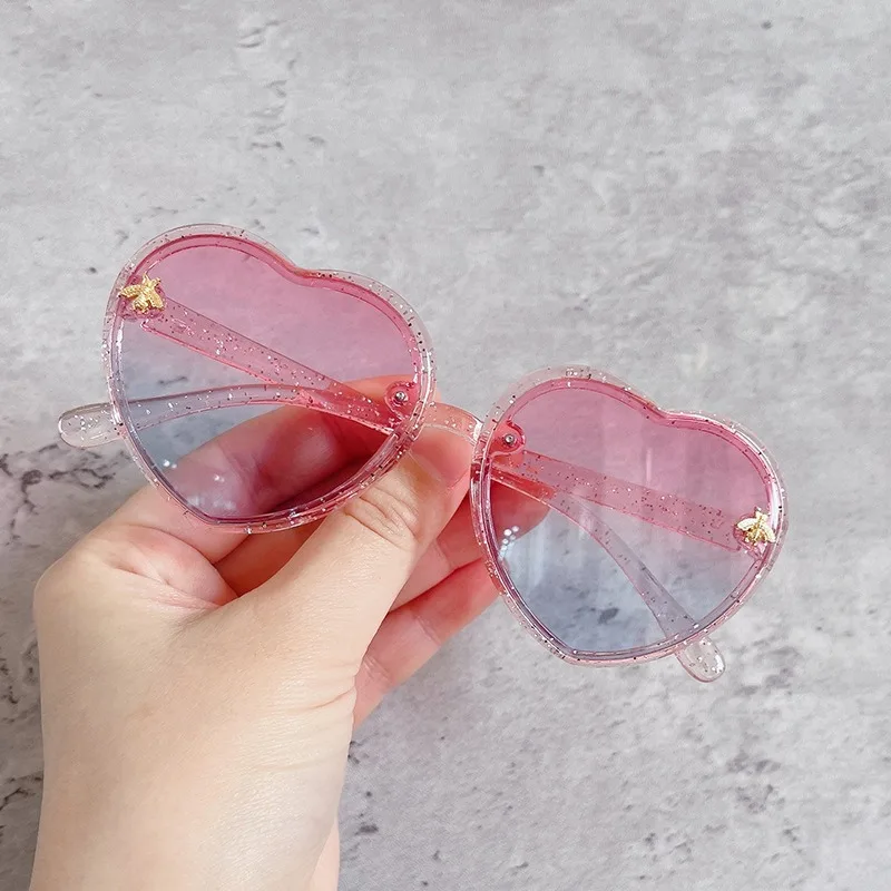 Fashion Heart Kids Sunglasses Children Retro Cute Pink Cartoon Sun Glasses Frame Girls Boys Baby Sunglasses UV400 Eyewear image 5