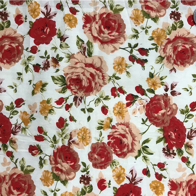 Poplin fabric 100% cotton, flower printed fabric, shirt skirt, DIY, handmade sewing, 100x150cm