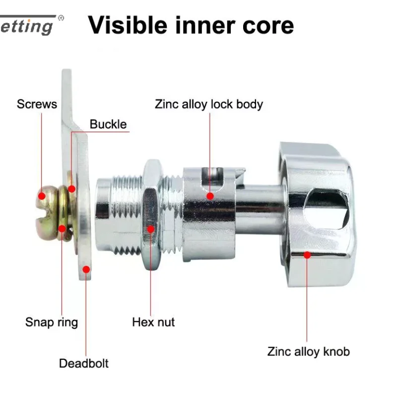 16mm/20mm/25mm/30mm Cabinet Door Padlock Keyless Mechanical Cam Lock Home Office Furniture Cabinet Padlock Door Lock