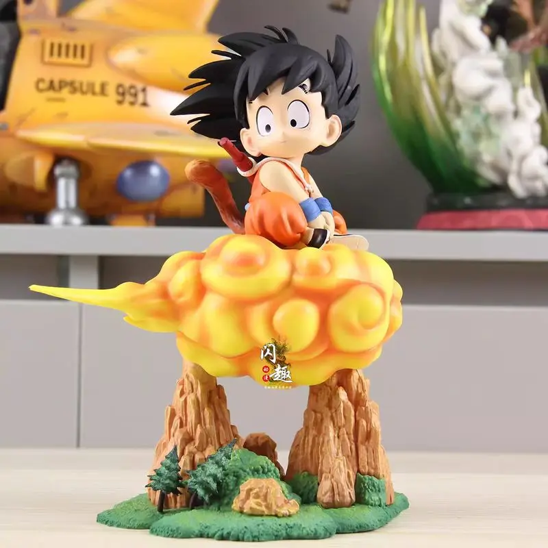 

DBZ Son Goku Model Dragon Ball Z Somersault Cloud Goku Action Figure Manga Figurine Anime Super Saiyan Figuras 21cm GK Statue