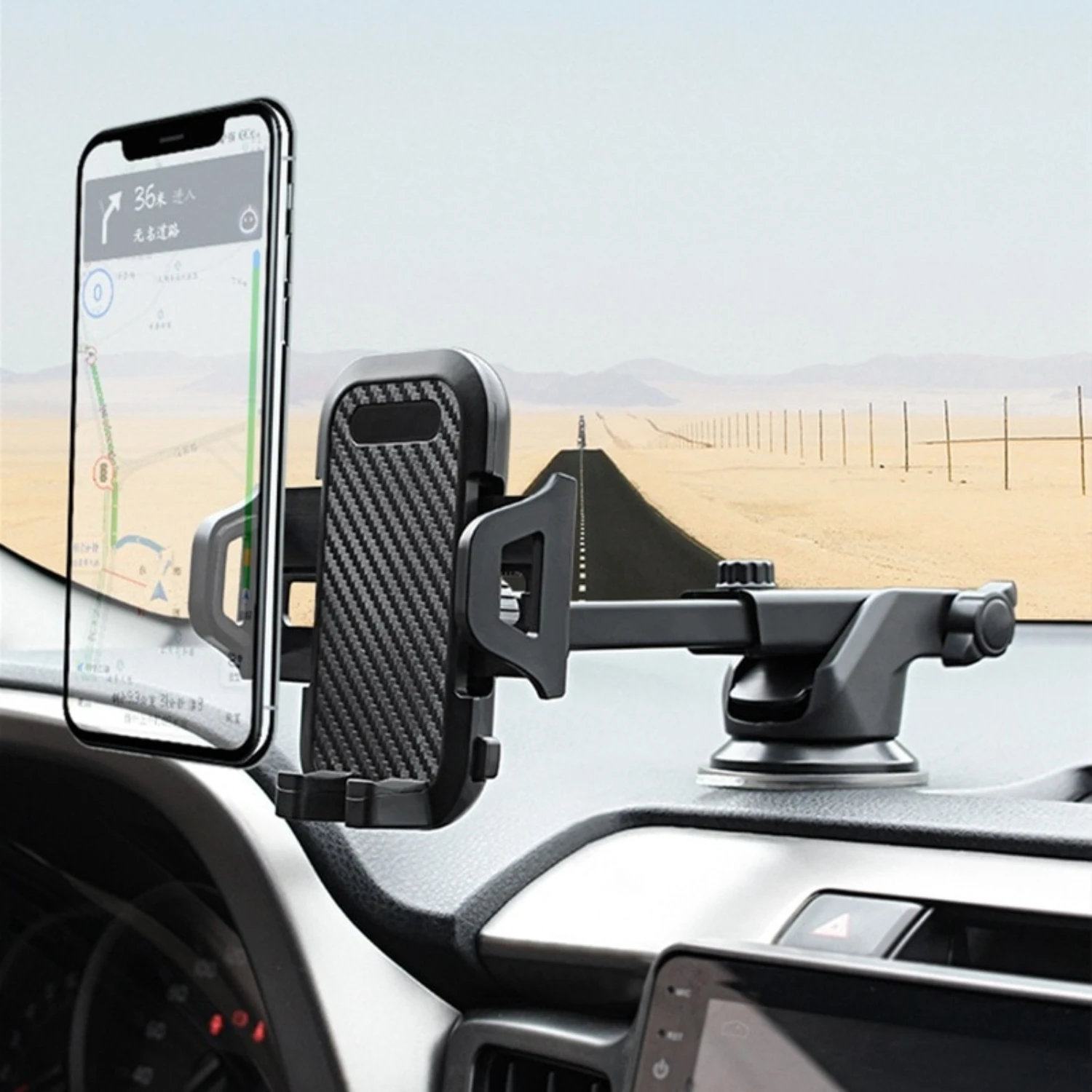 

Convenient and secure handsfree mobile phone mount stand - Upgraded design for windshield and air vent - Ideal for car and truck