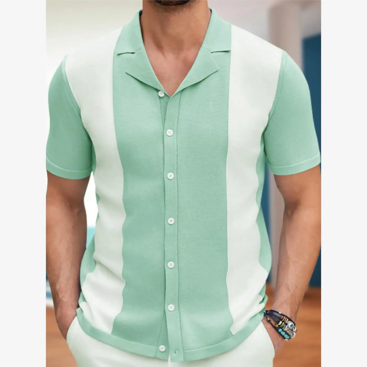 

Летний вязаный кардиган мужской, повседневный, шерстяной, с отложным воротником, деловой, хлопковый, 100% — ощущение прохлады