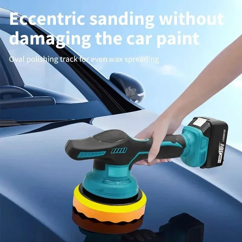 8 Gears Portable Car Polishing Machine Multifunctional Electric Polisher Cordless Waxing Polishing Machine for Car Detailing