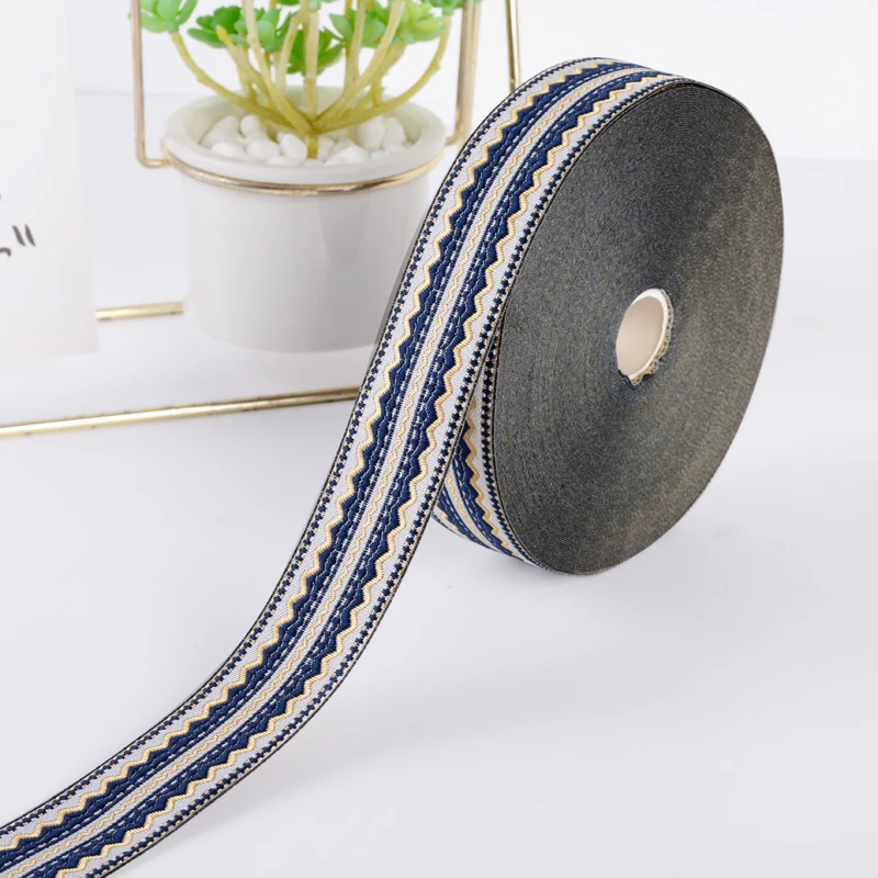 25M/Lot 3cm Wide Embroidery Jacquard Lace Ribbon Curtain Accessories Pillow Edge Garment Sofa Decor Lace Belts DIY Sewing