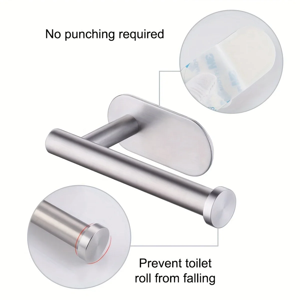 Toilet Paper Holder Wall Mounted Towel Holder for Kitchen Stainless Steel Cabinet Paper Roll Storage Hanger Bathroom Accessories image 4