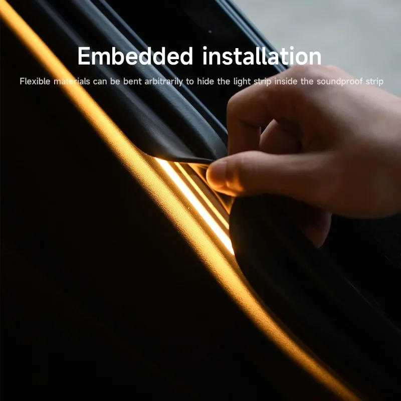 LED Car Trunk Lighting Strip with Cigar Magnetic Induction Modified Decorative Light for Tesla Model Y New Electric Vehicles