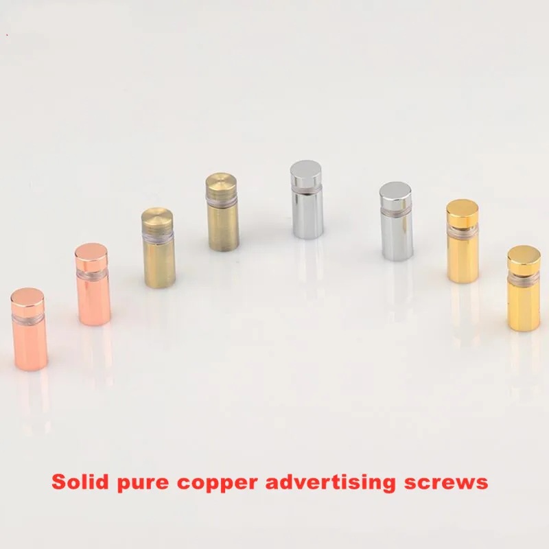 

8PCS Acrylic Picture Frame Glass Sign Standoff Nail Wall Mount Standoff Holder Solid Pure Copper Advertise Fixing Screw
