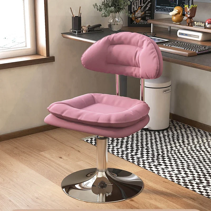 Pink Lifting Beauty Eyelash Computer Barber Chairs Swivel Hairdressing Beauty Salon Chairs Pedicure Backrest Salon Equipment