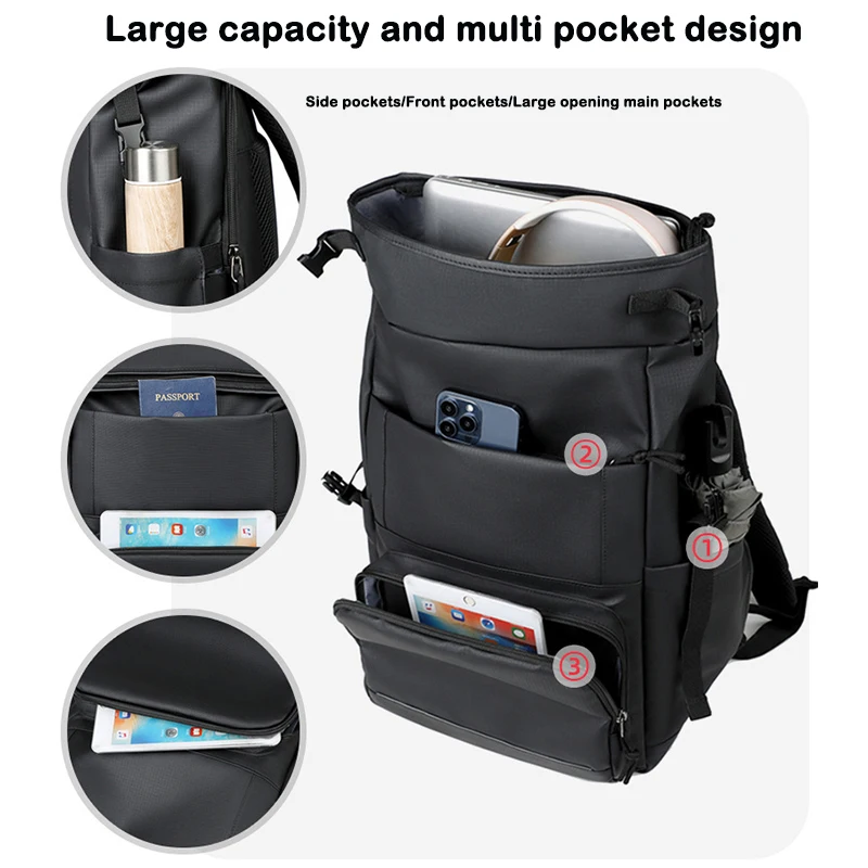 Buylor 2025 جديد متعدد الوظائف حقيبة ظهر للأعمال للرجال 15.6 بوصة حقيبة لابتوب سعة كبيرة التنقل على ظهره حقيبة مدرسية للطلاب #3