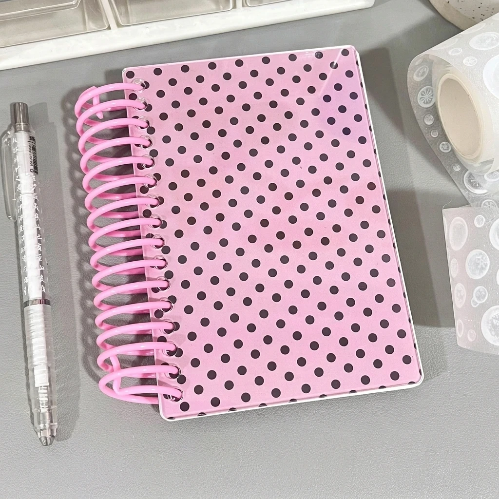 60 Sheets Sticker Release-Book Cardboard Cover for DIY Scrapbooking Korean Style Polka Dot Journaling Storage Organizer