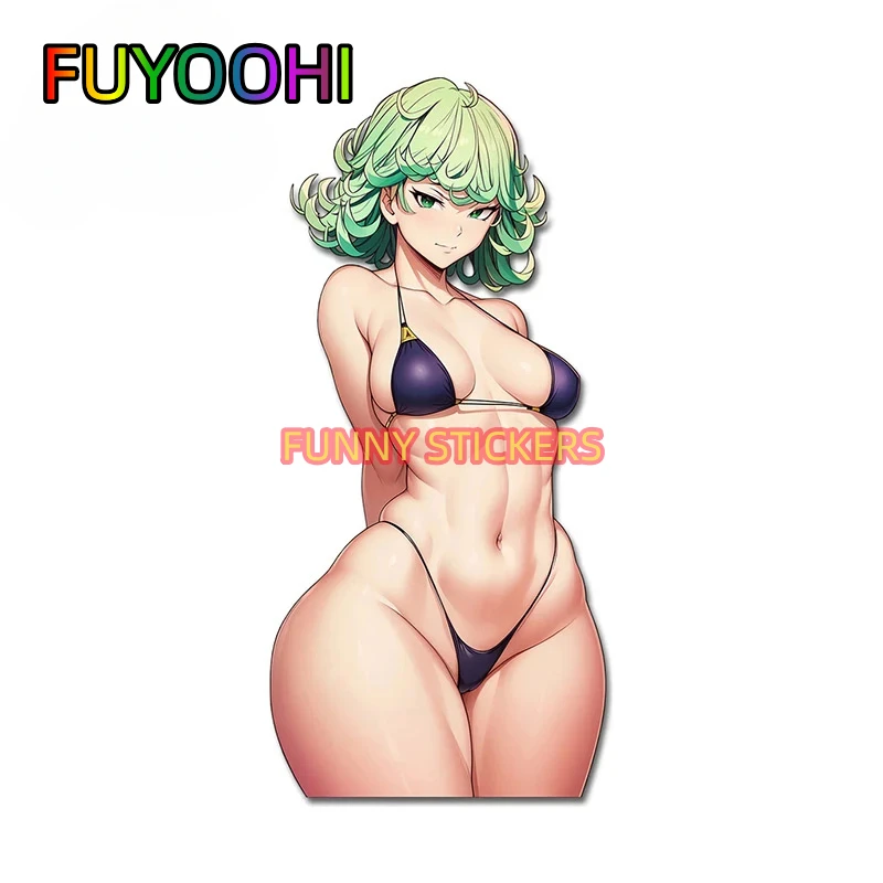 FUYOOHI One Punch Man Tatsumaki сексуальное бикини Waifu, автомобильные наклейки Thicc, водонепроницаемые аксессуары