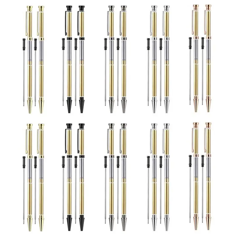 HJ-20 세트 목공 펜 키트 프로젝트 용품 7mm 슬림 펜 키트 리필 및 펜 블랭크 포함 목공용 선반 가공용