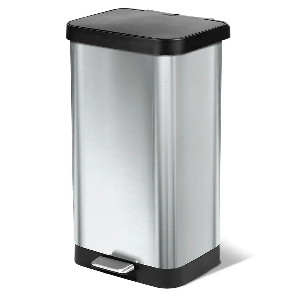 

StainlSteel Step Trash Can with Clorox Odor Protection | Large Metal Kitchen Garbage Bin with Sot Close Lid, oot Pedal and Waste
