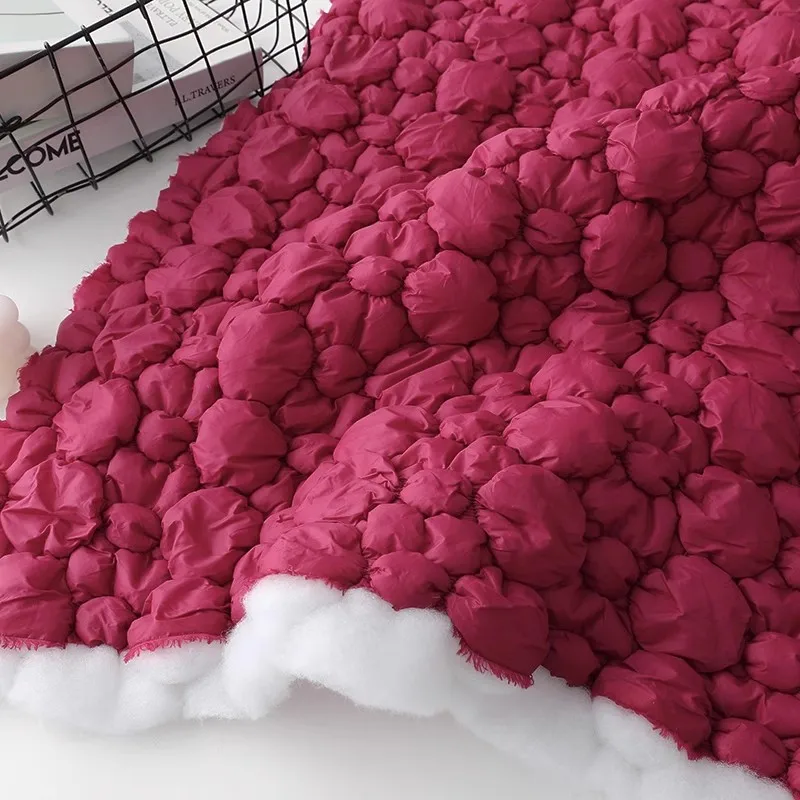 

Bubble elastic quilted cotton clip fabric Three dimensional flowers tissus coats cotton jackets vests skirts bags sewing fabrics