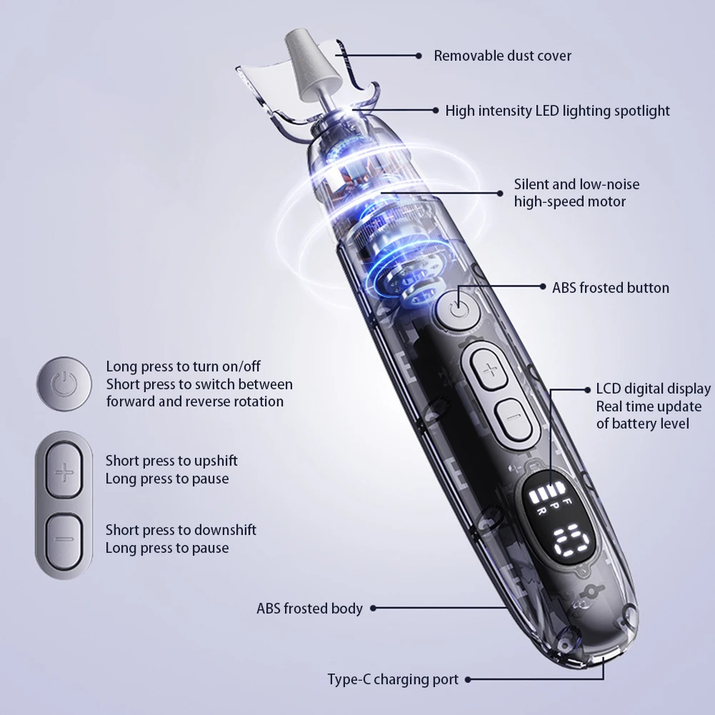 Nail Drill Machine Set,Electric Nail Sander Gel Polish Remover Tools,For Acrylic Nails 10 Speed Electric Nail Drills Kit