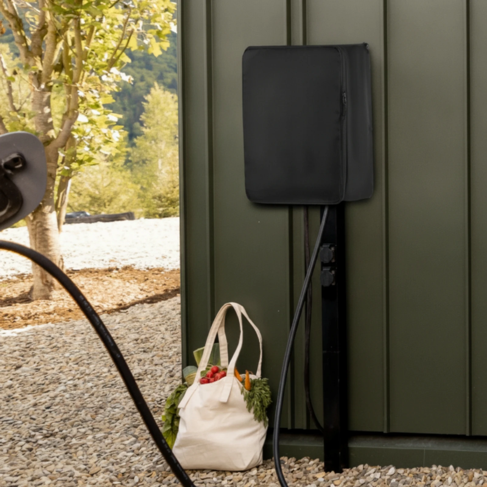 Electric Vehicle Charger Cover Zipper Closure Charging Station Cover Electric Vehicle Charging Dust Cap Protective Dustproof